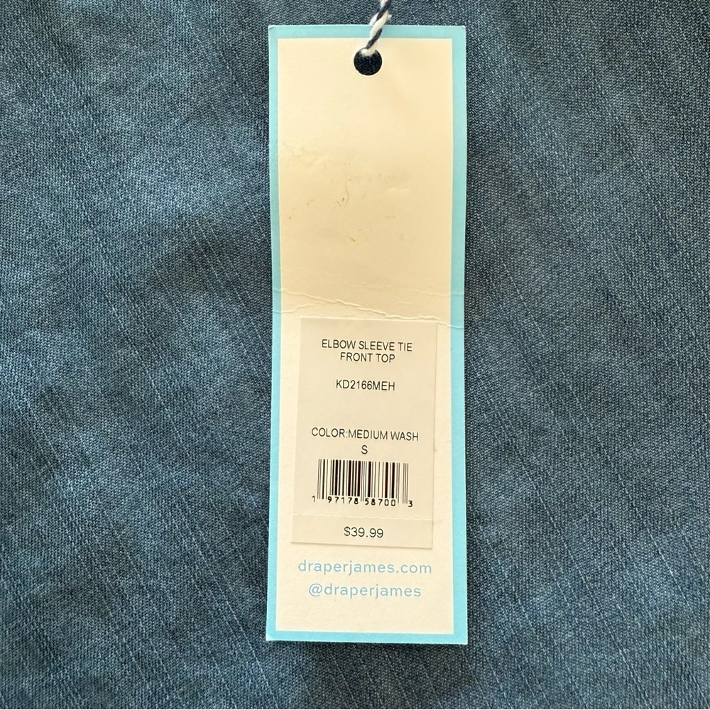 NWT Draper James Denim Ruffle Blouse Size Small - Picture 10 of 10